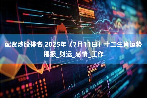 配资炒股排名 2025年（7月11日）十二生肖运势播报_财运_感情_工作