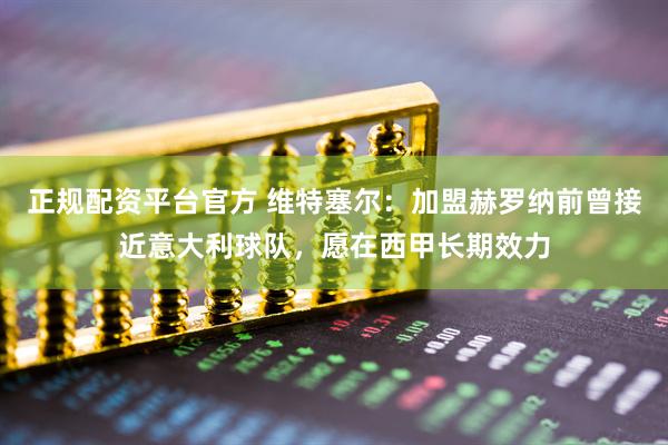 正规配资平台官方 维特塞尔：加盟赫罗纳前曾接近意大利球队，愿在西甲长期效力